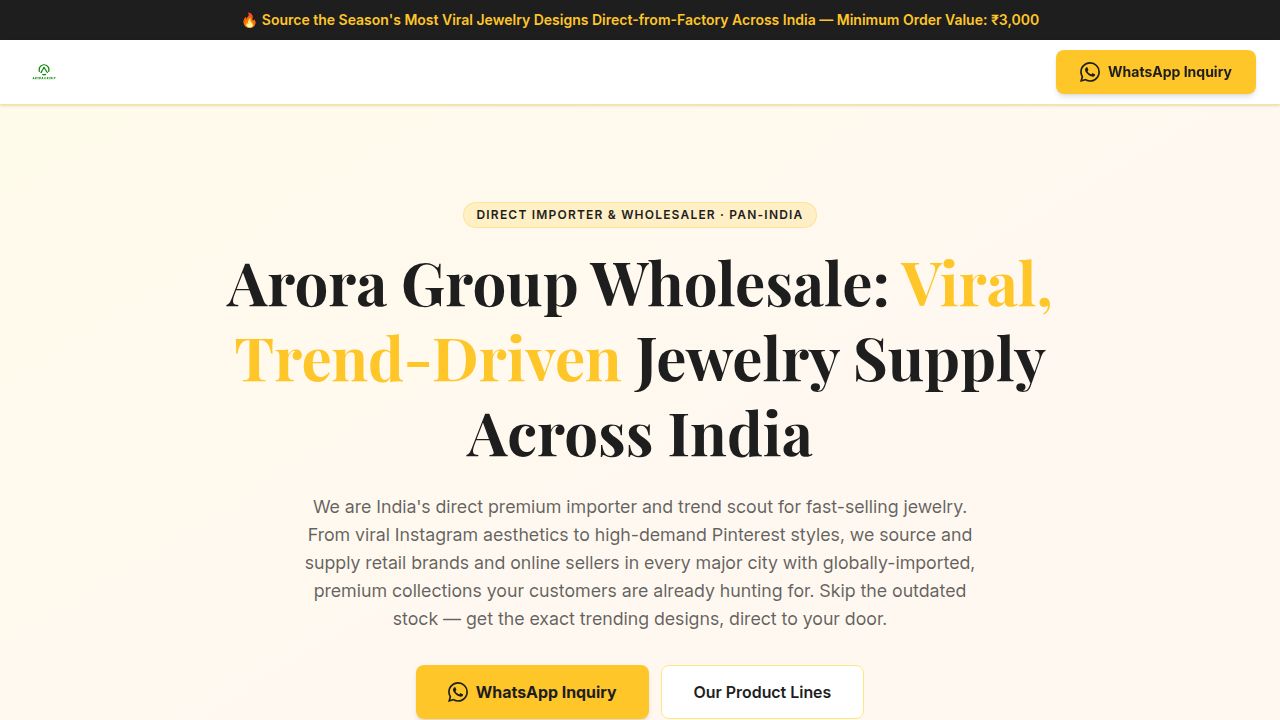 Korean Jewellery Wholesaler in Bihar by Arora Group Wholesale
